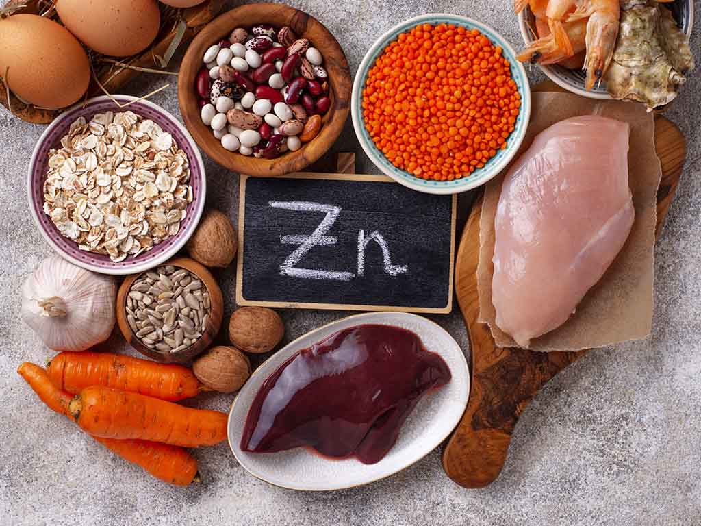 Diferentes alimentos con Zinc