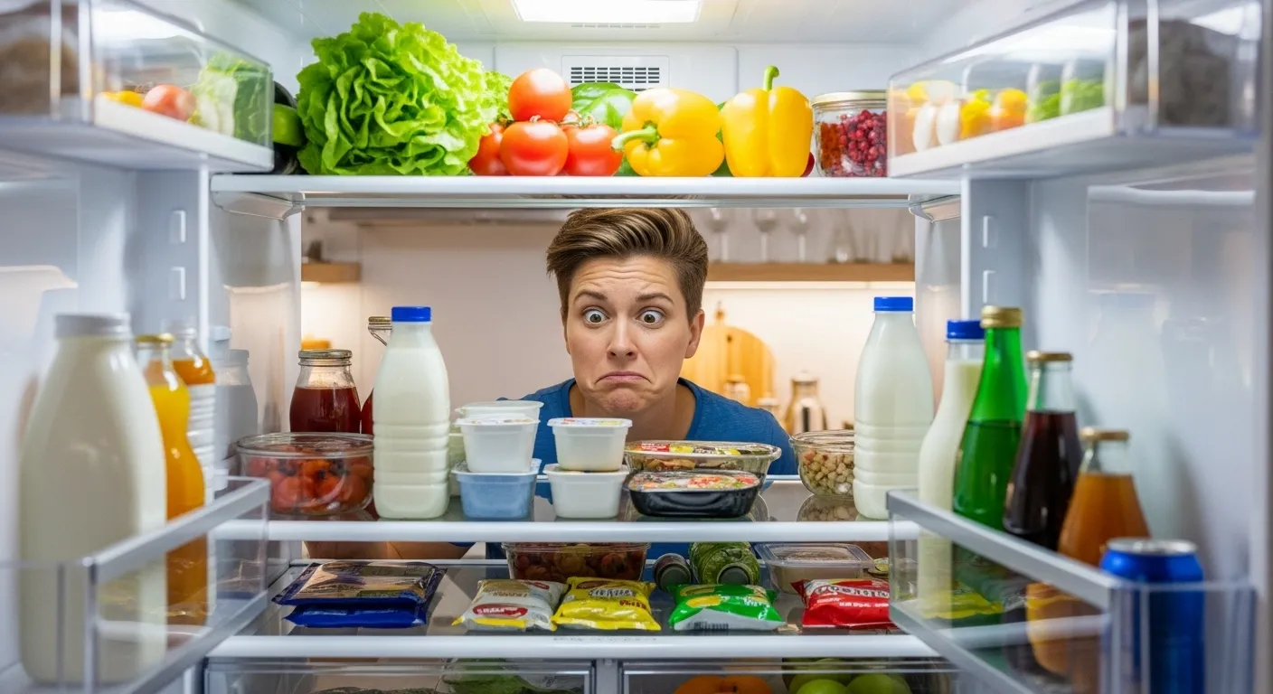 Persona revisando refrigerador
